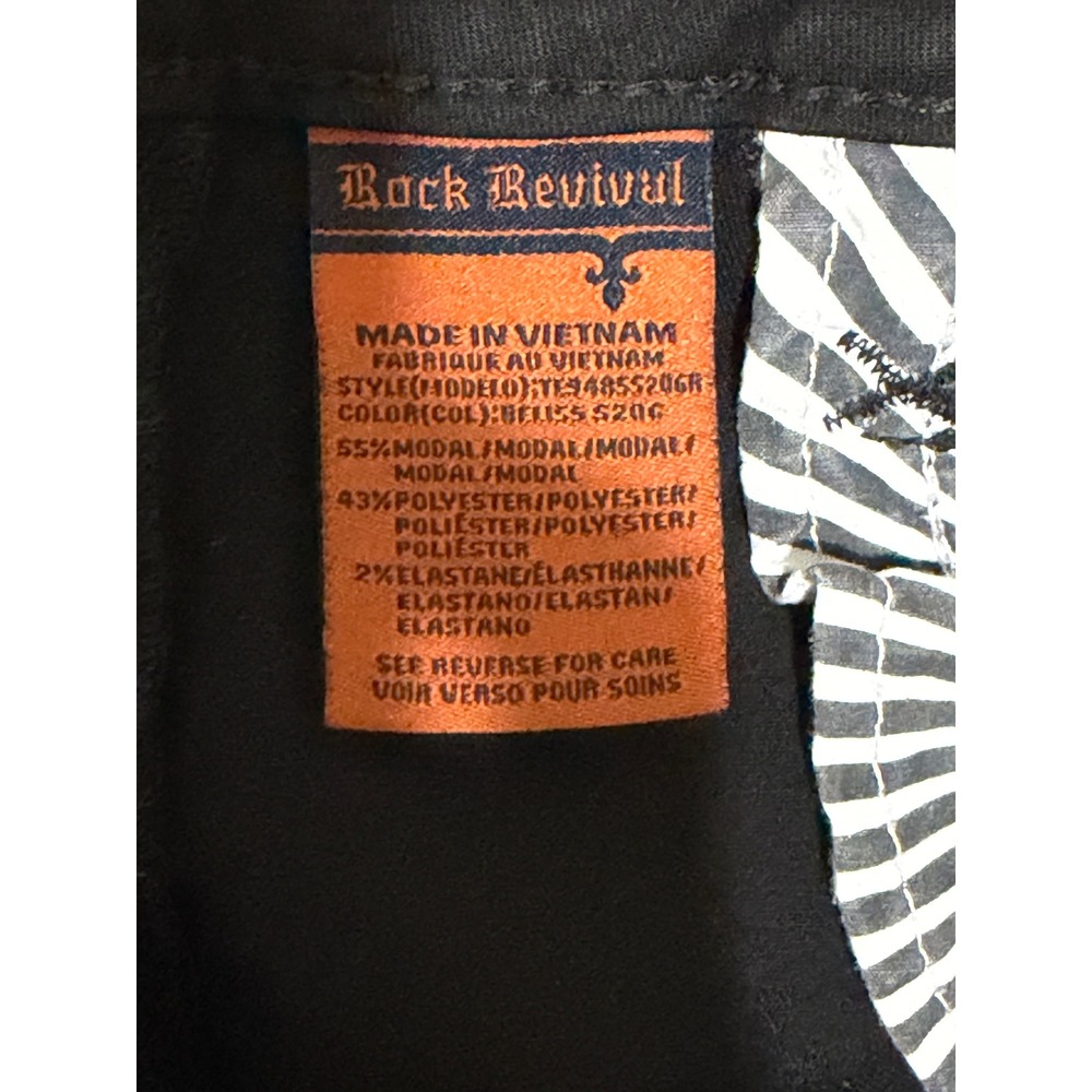 Rock Revival Beliss S206 Womens Black Skinny Jeans Flap Pocket Crystal Size 27 - Picture 8 of 9